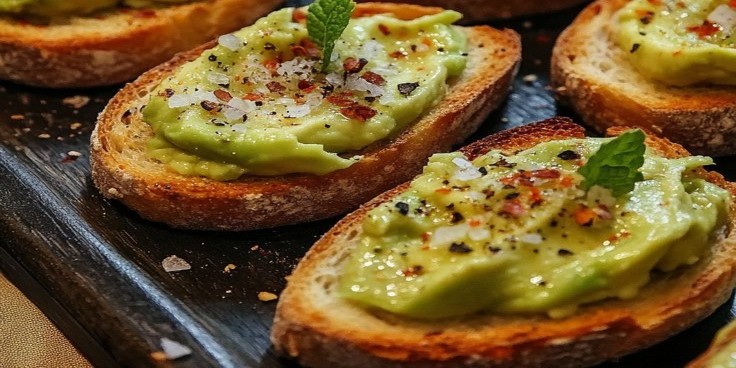 Mini Avocado on Toast, Feta & Balsamic Glaze