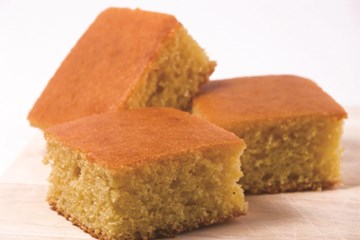 A pan of freshly baked cornbread for Thanksgiving.